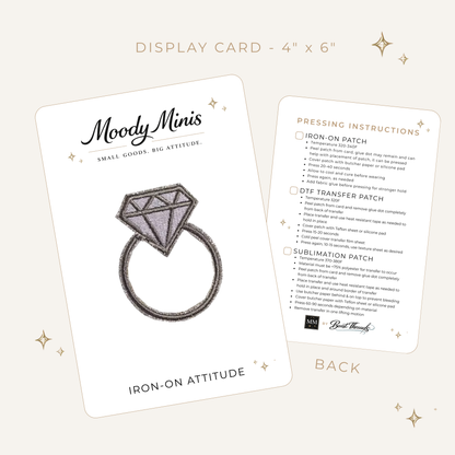 Diamond Engagement Ring Embroidered Patch