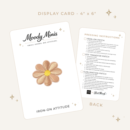 Khaki Daisy Embroidered Patch - RTS