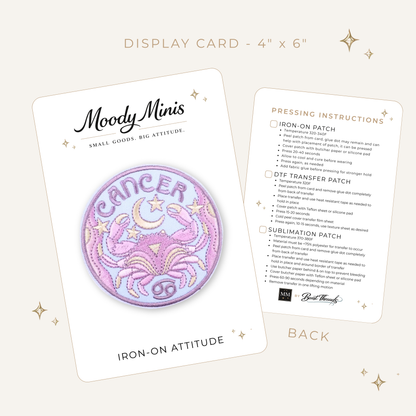 Retro Pastel Cancer Zodiac Embroidered Patch