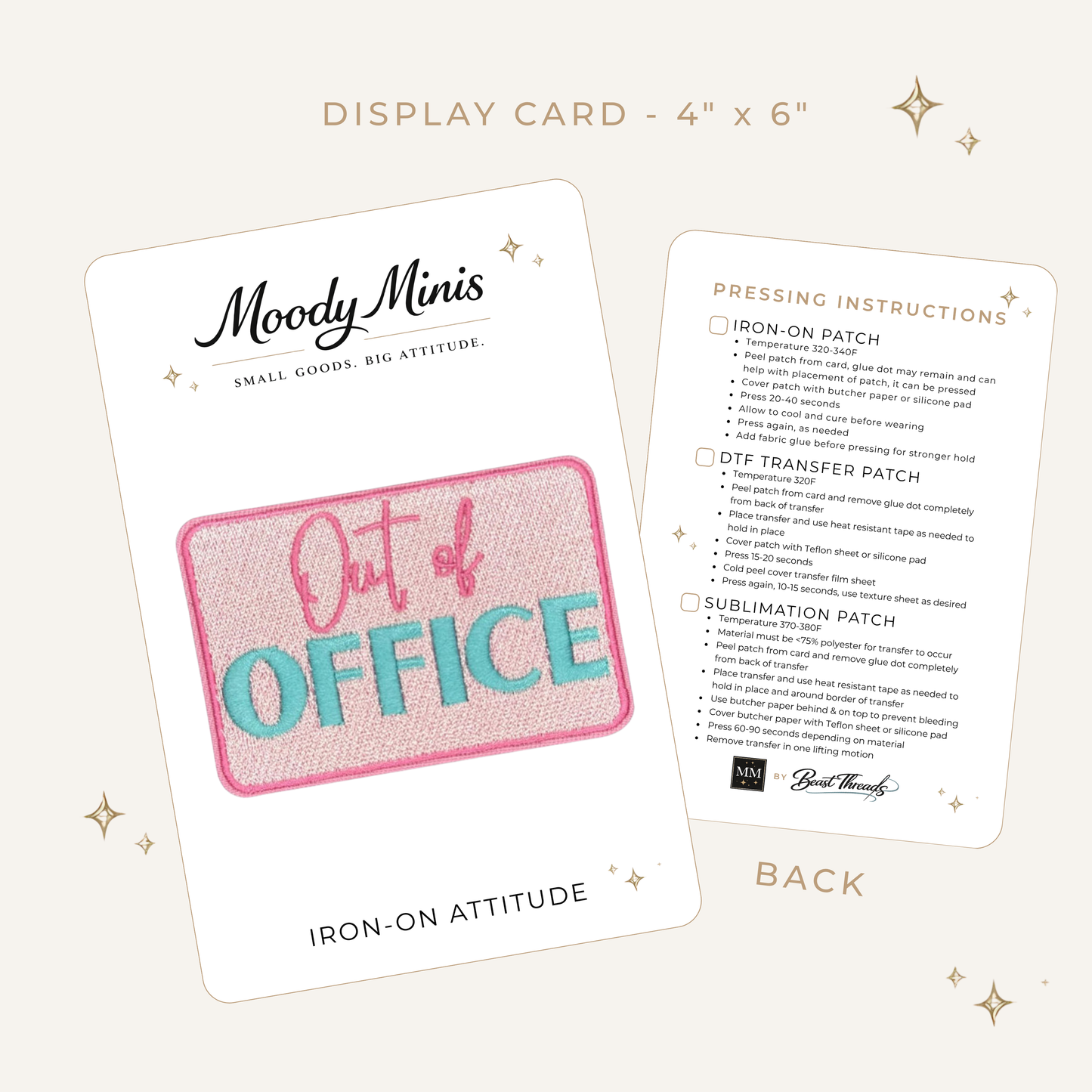 Out of Office Pink Embroidered Patch