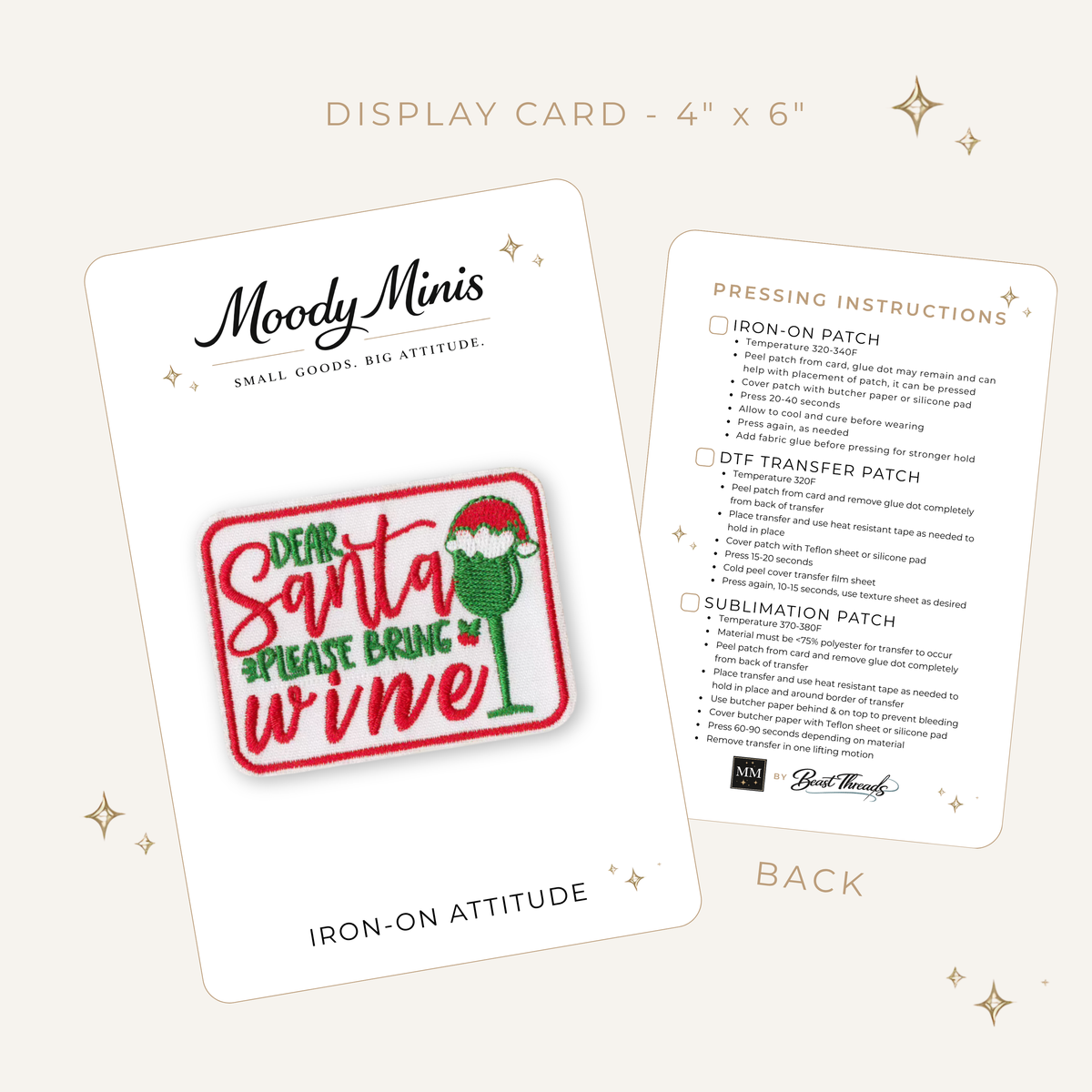 Dear Santa, Please Bring Wine Embroidered Patch