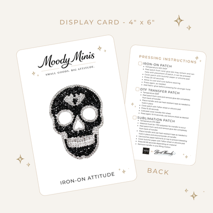 Skull Bling Rhinestone Patch- RTS