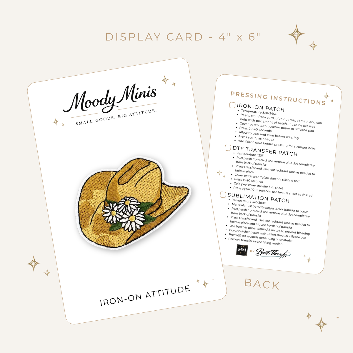Cowboy Daisy Hat Embroidered Patch