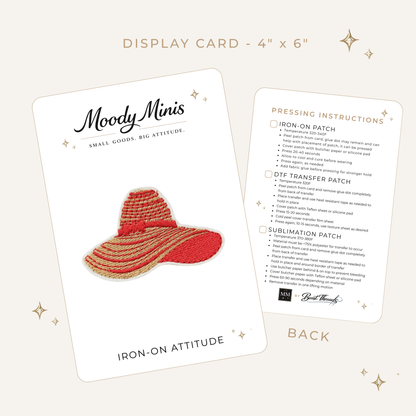 Red Straw Sunhat Embroidered Patch