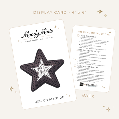 Black/White Star Sequin Patch- RTS