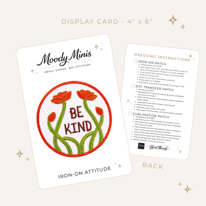 Be Kind Poppies Embroidered Patch