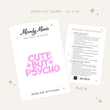 Cute Psycho Pink Embroidered Patch - RTS