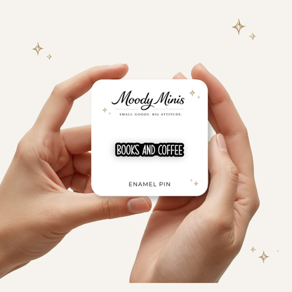 Books and Coffee Enamel Pin