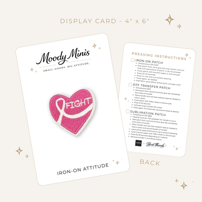 Breast Cancer Fight Heart Embroidered Patch