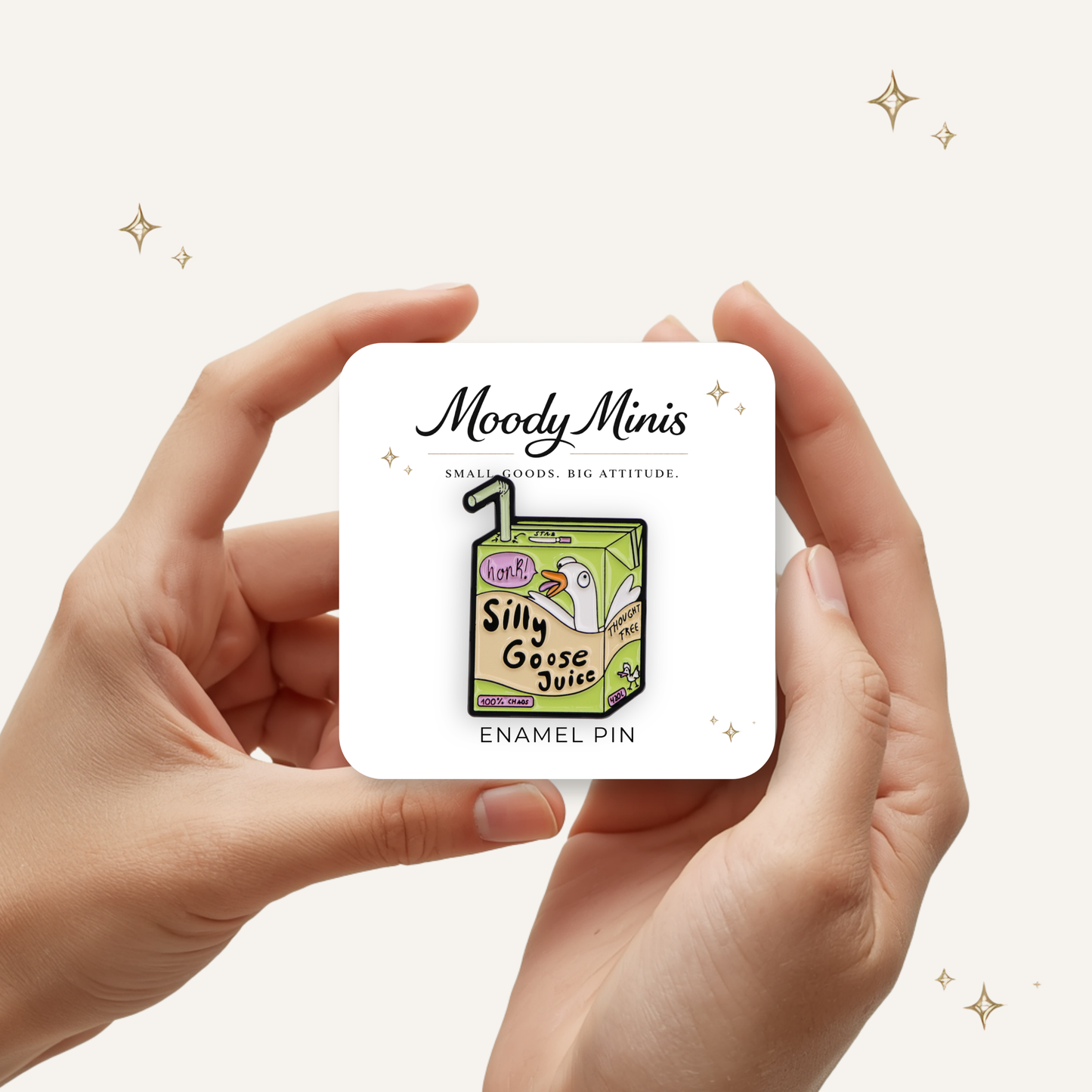 Silly Goose Juice Green Enamel Pin