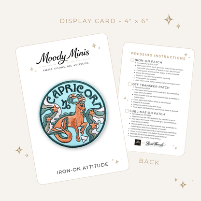 Retro Pastel Capricorn Zodiac Embroidered Patch