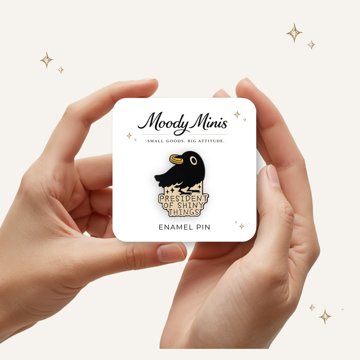 Crow President of Shiny Things Enamel Pin