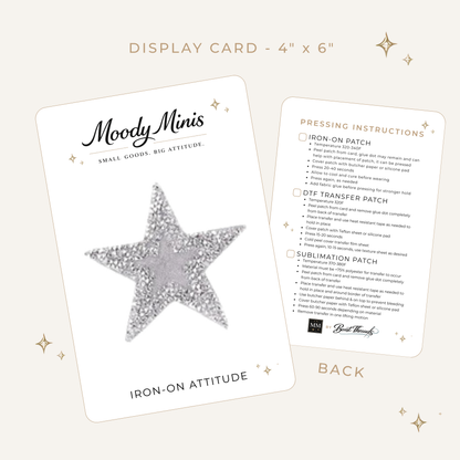 Silver Edge Star Rhinestone Patch- RTS