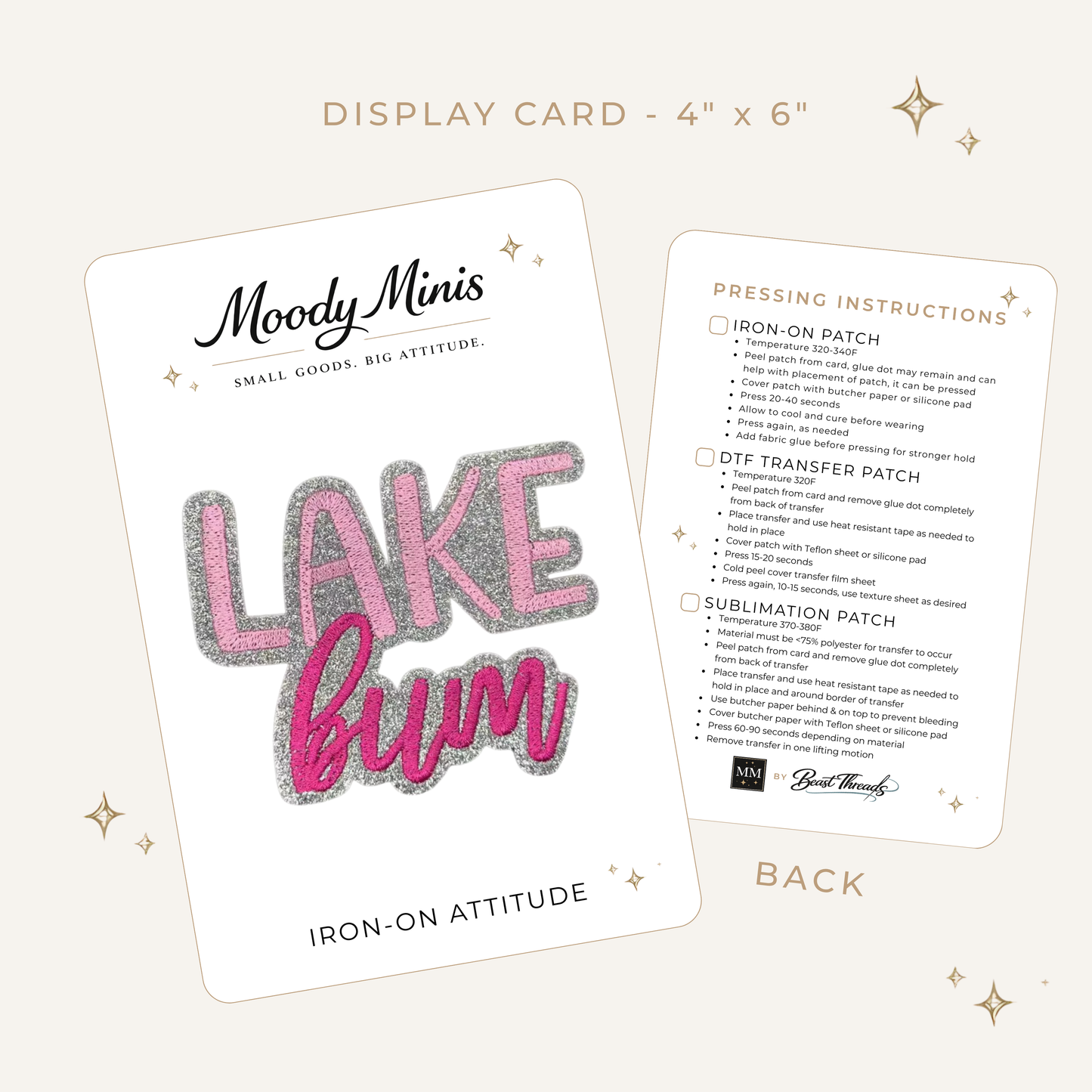 Lake Bum Glitter Embroidered Patch