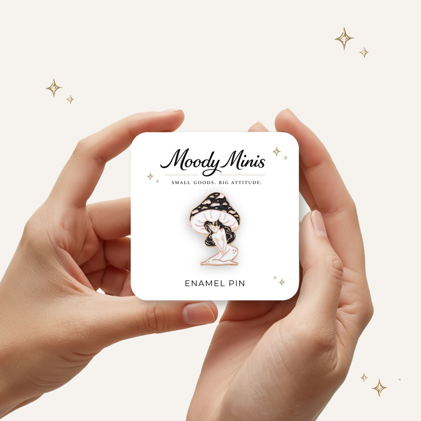 Black Mushroom Hat Faerie Enamel Pin