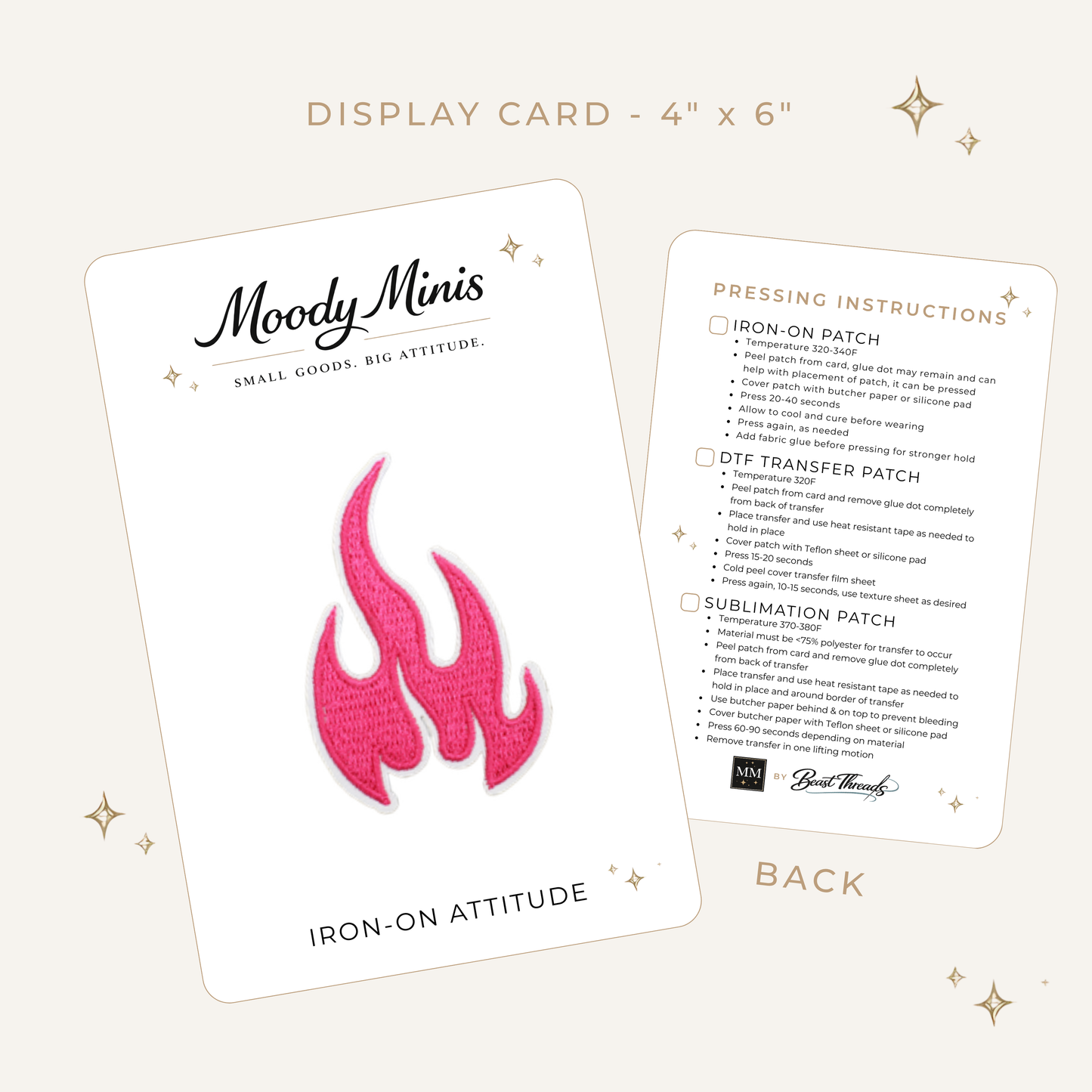 Pink Flame Embroidered Patch - RTS