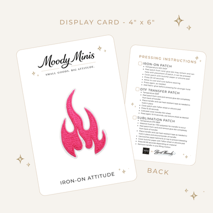 Pink Flame Embroidered Patch - RTS