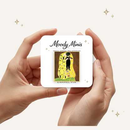 Black Cat Klimnt Kiss Enamel Pin