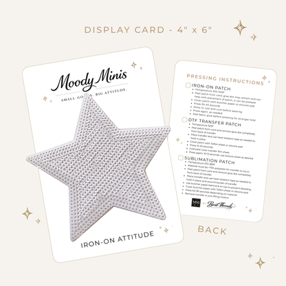 White Sequin Star 5.5" Embroidered Patch