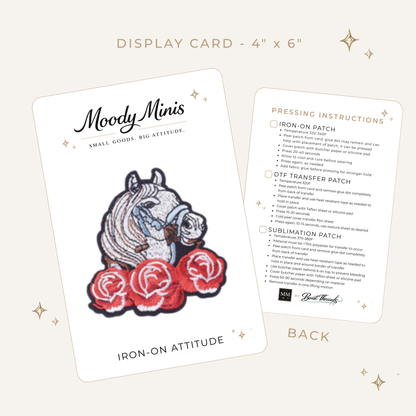 Horse & Roses Embroidered Patch - RTS