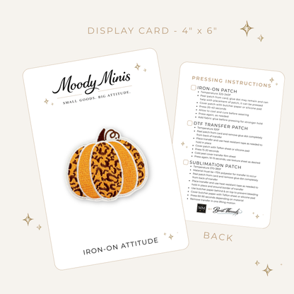 Pumpkin Orange Leopard Embroidered Patch
