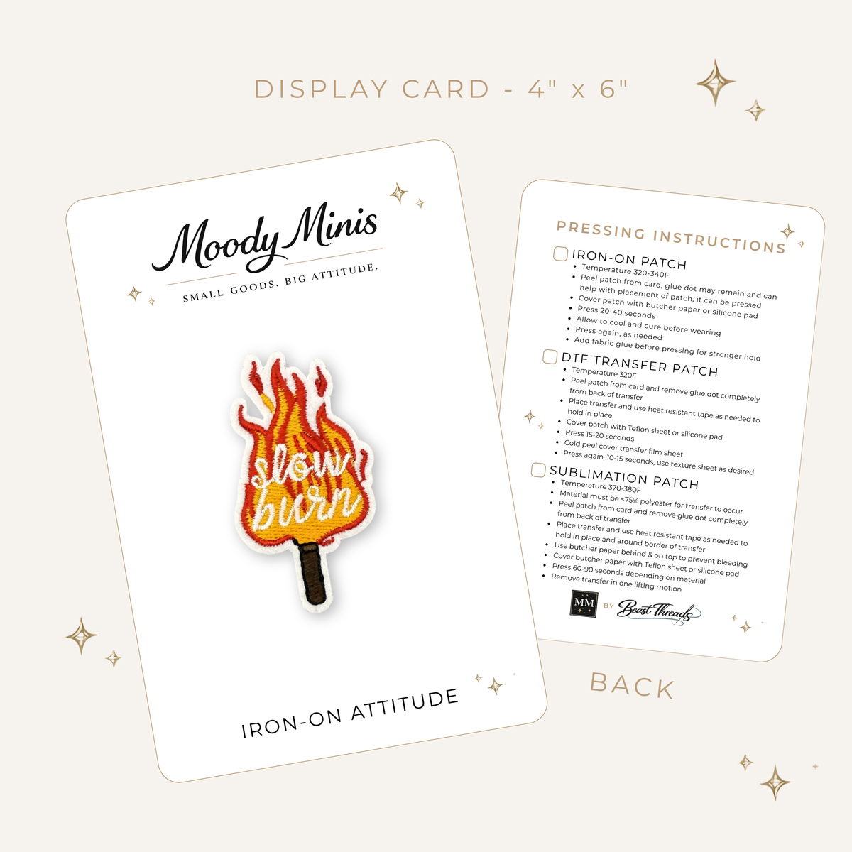 Slow Burn Flaming Match Embroidered Patch