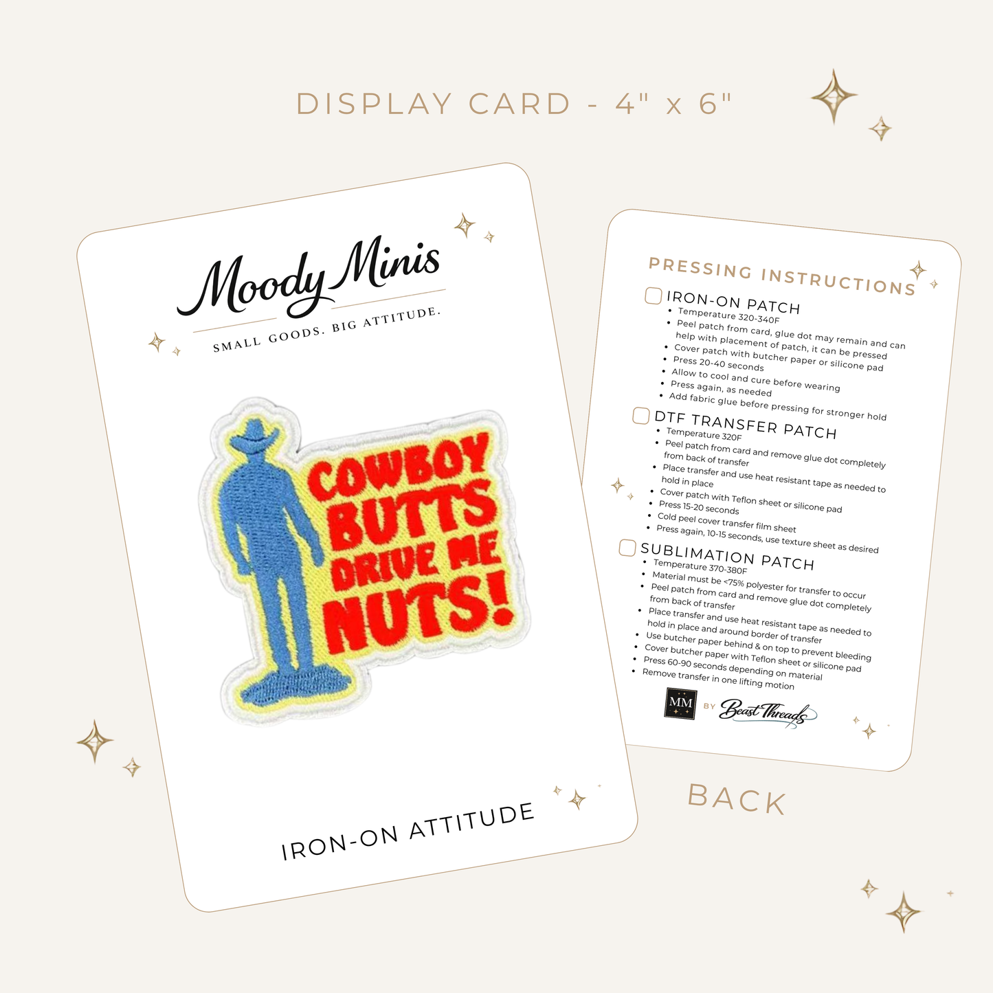 Cowboy Butts Drive Me Nuts Embroidered Patch