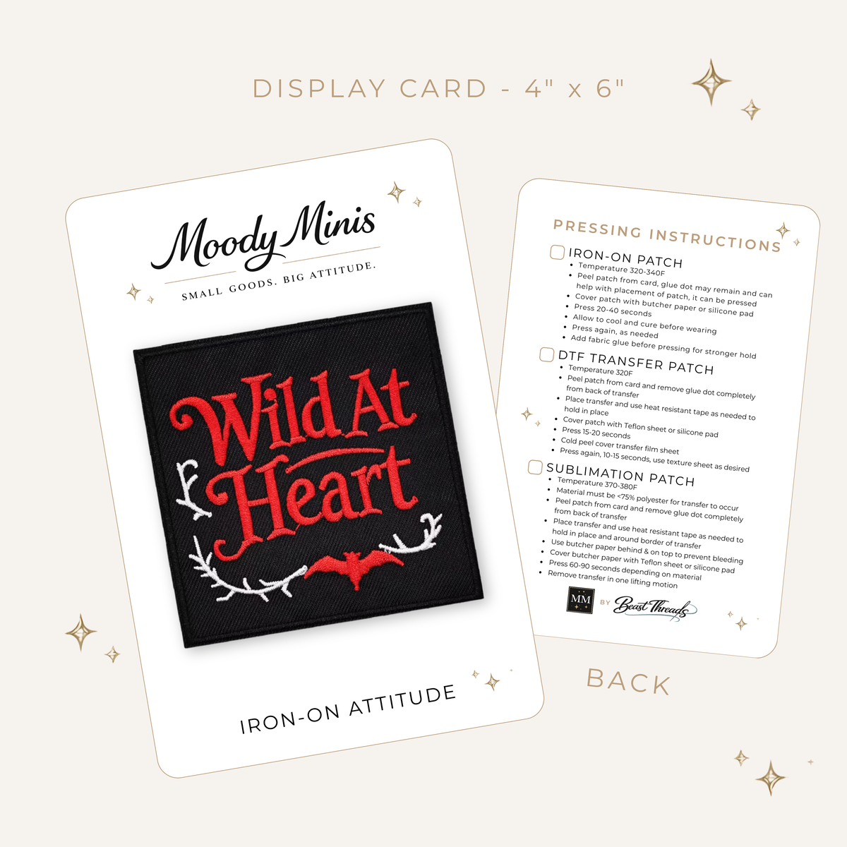 Gothy Wild At Heart Embroidered Patch
