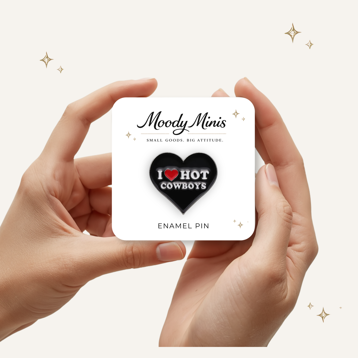 I Love Hot Cowboys Enamel Pin