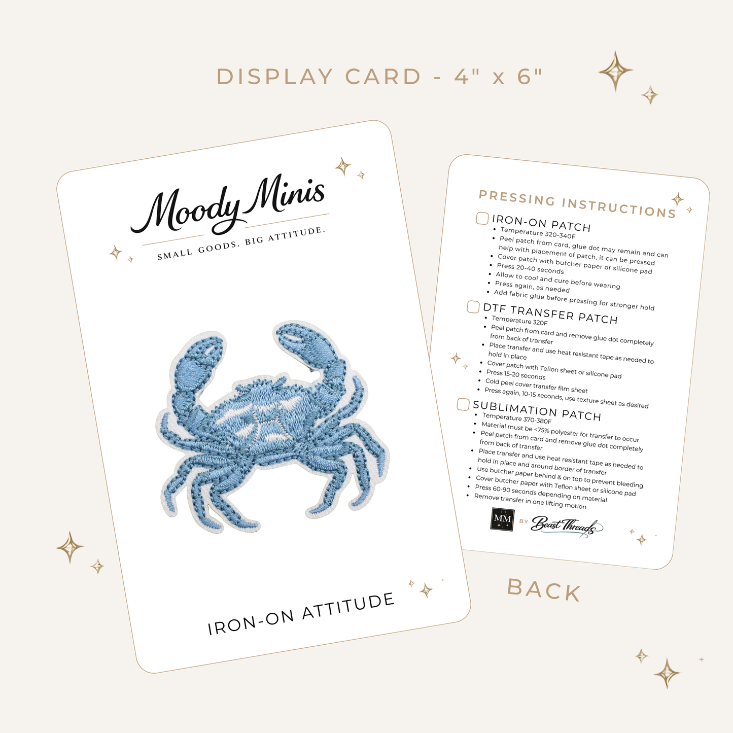 Blue Crab Embroidered Patch