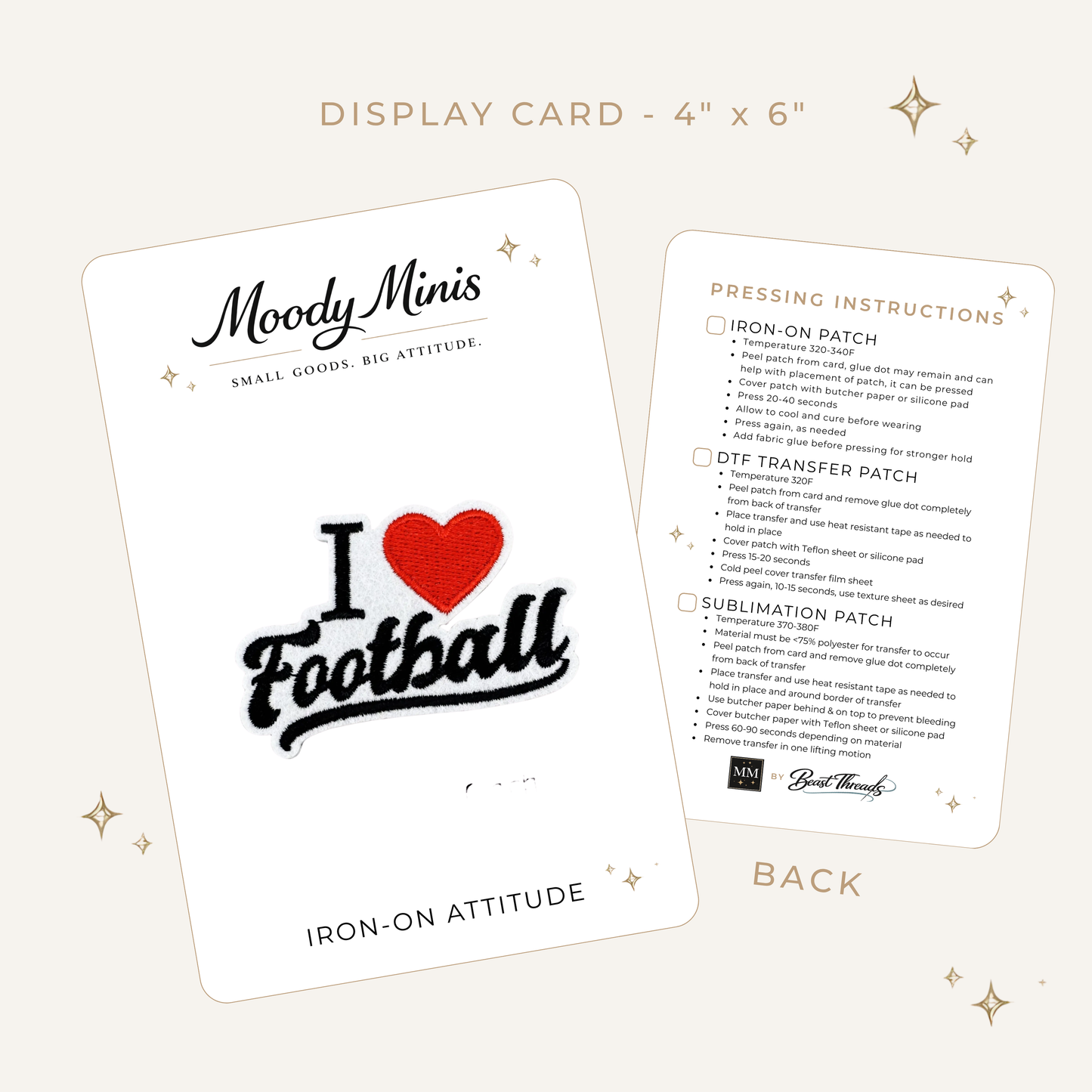I Love Football Embroidered Patch
