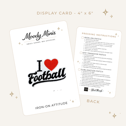 I Love Football Embroidered Patch