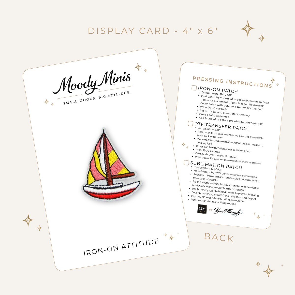 Sailboat Red & Yellow Embroidered Patch
