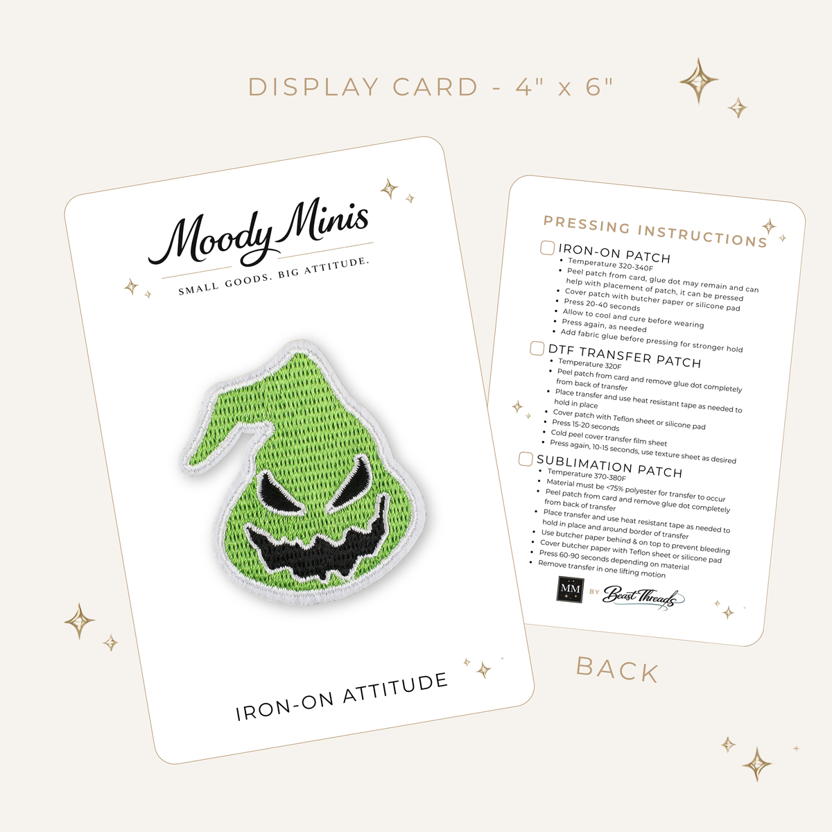 Oogie Boogie Face Embroidered Patch