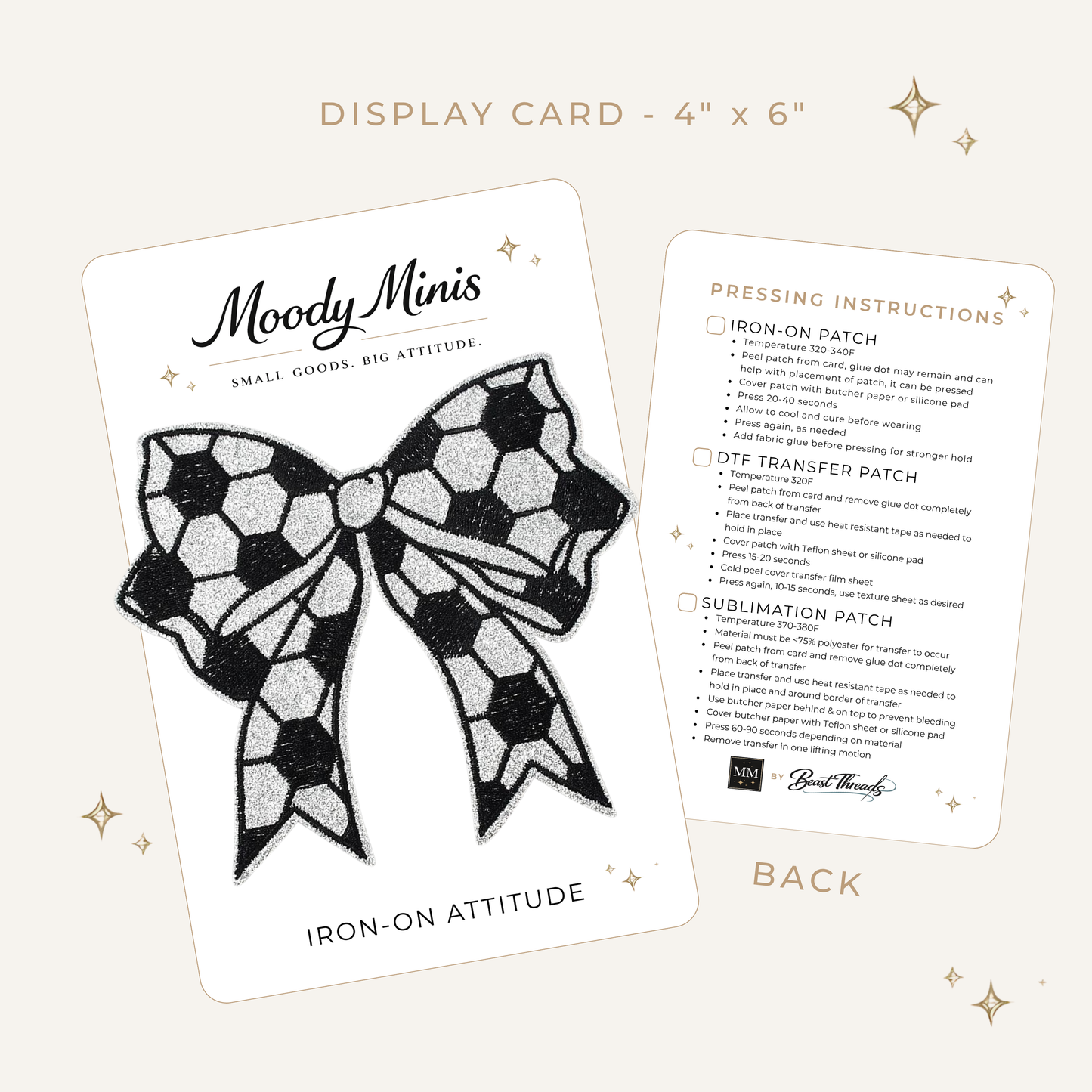 Soccer Glitter Bow Embroidered Patch