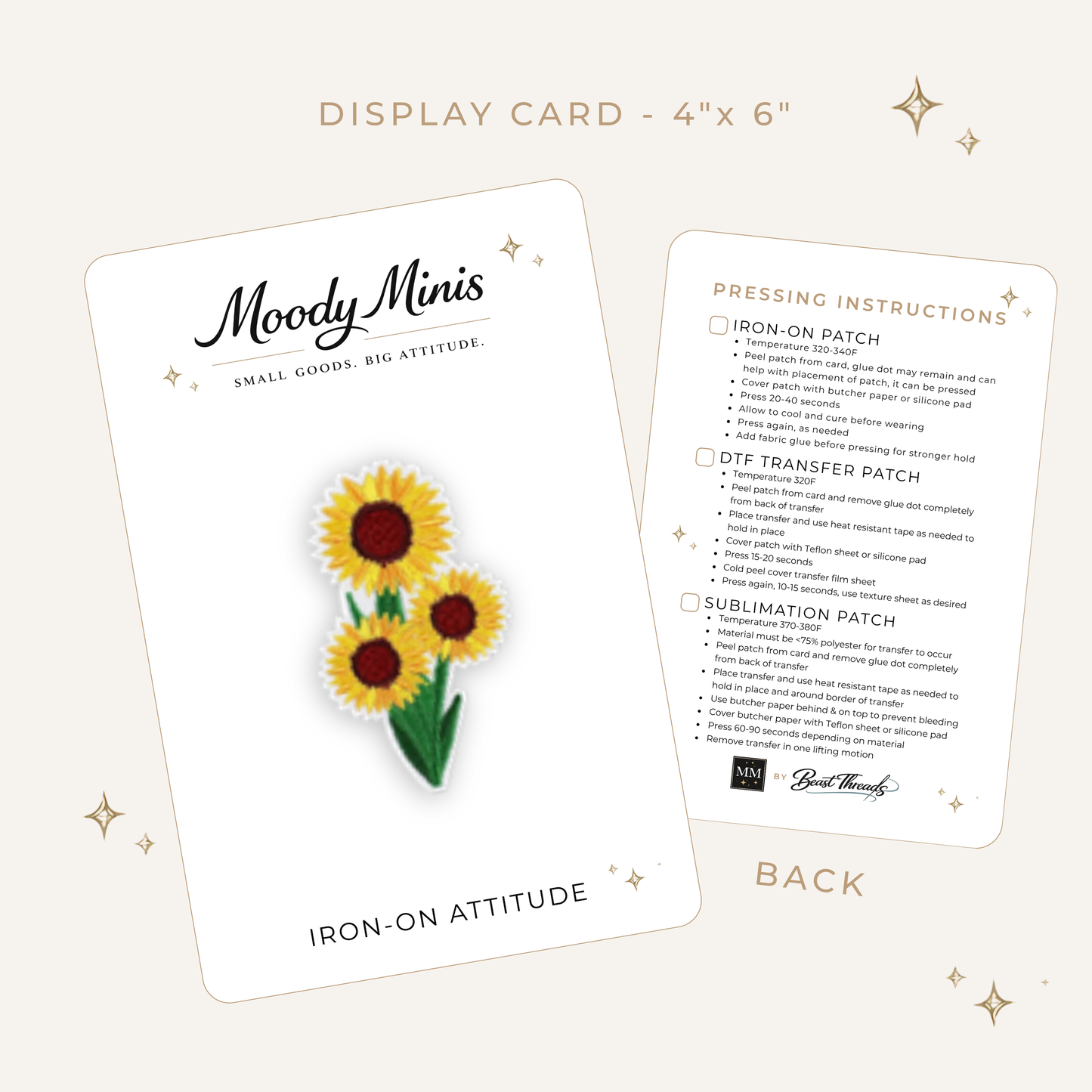 Sunflower Trio Embroidered Patch- RTS