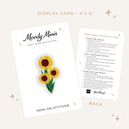 Sunflower Trio Embroidered Patch- RTS