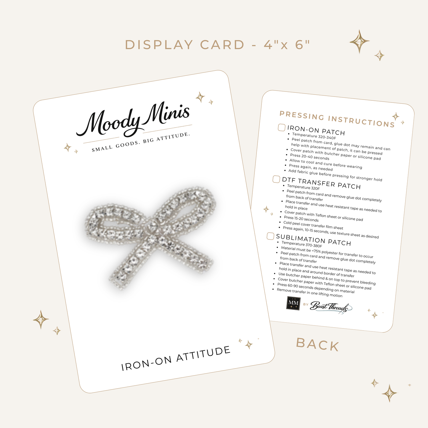 Small Bow Rhinestone Patch- RTS