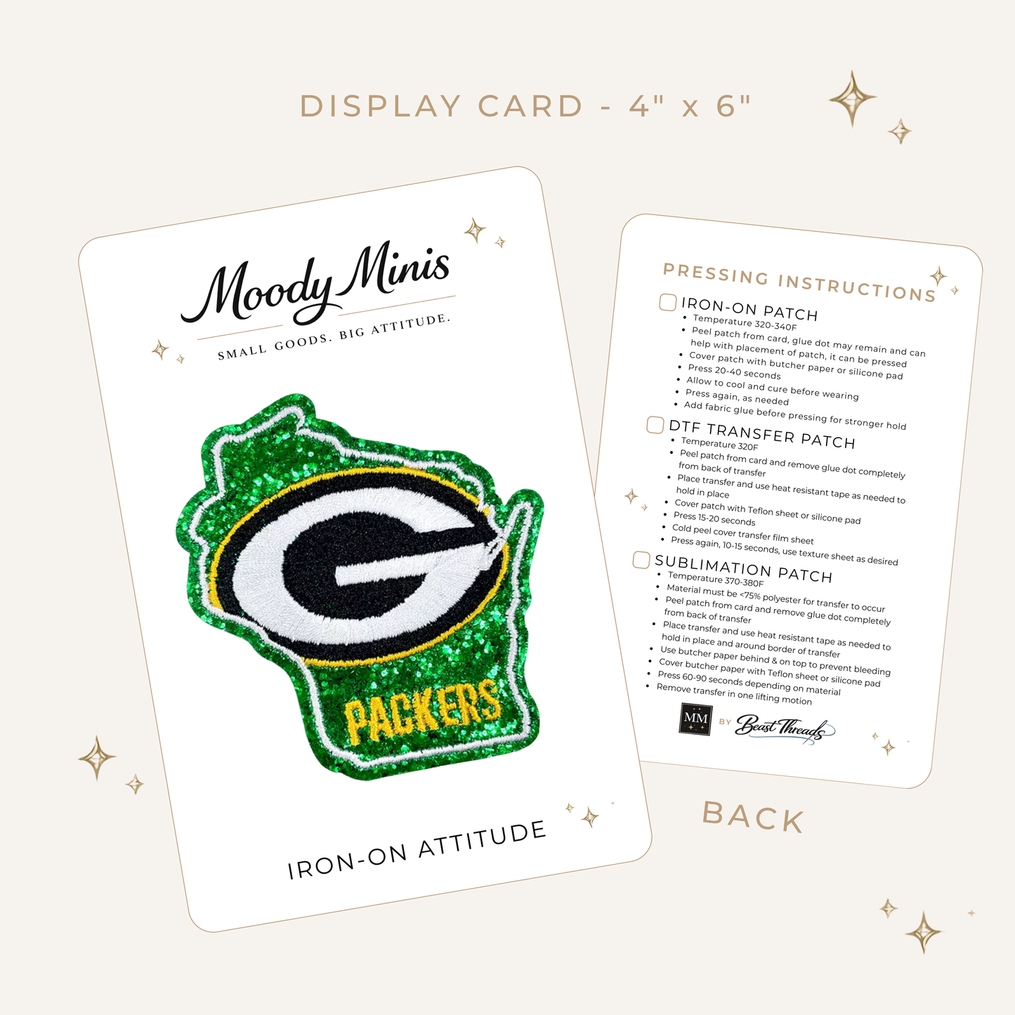 Green Bay Packers State Glitter Embroidered Patch