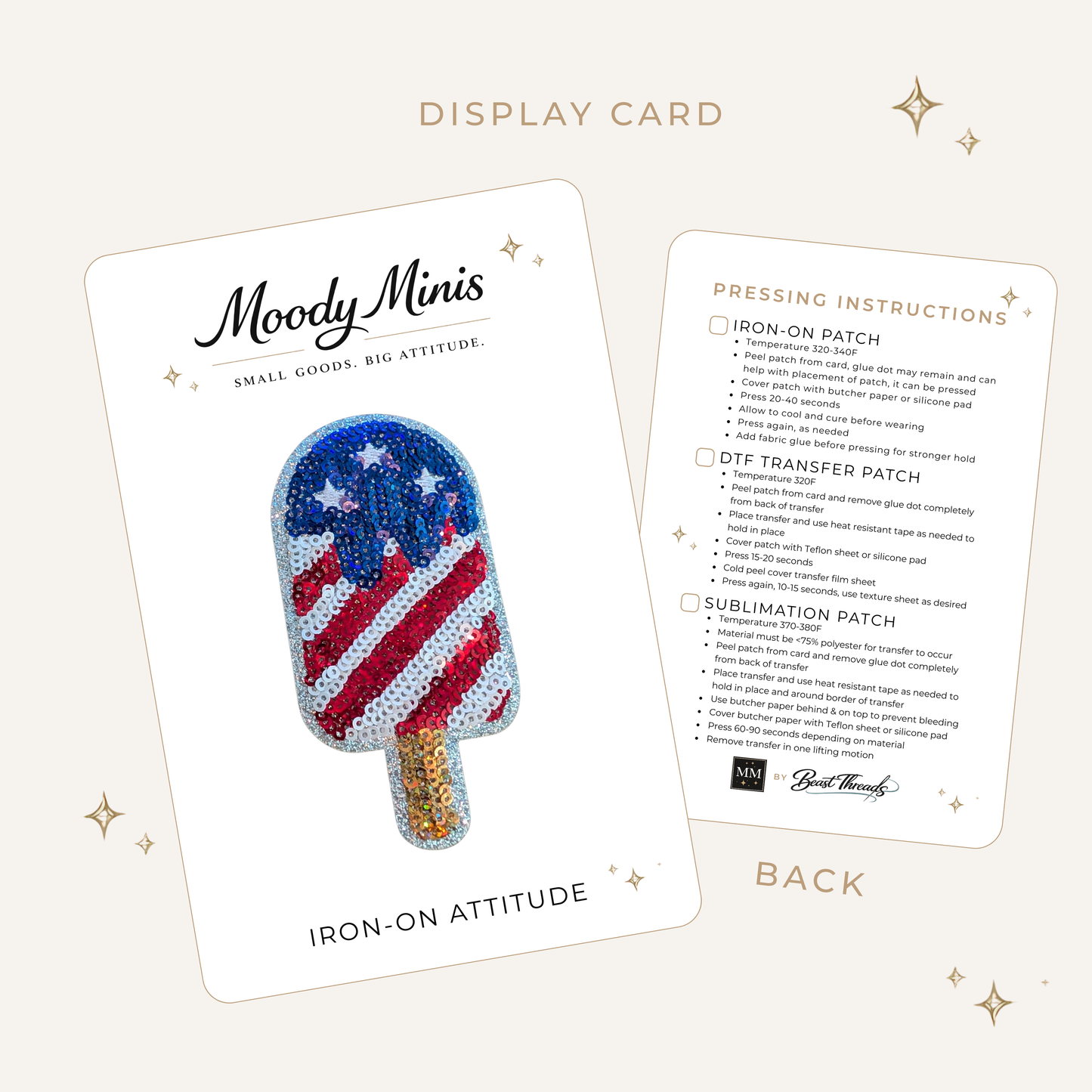USA Popsicle Sequin Embroidered Patch