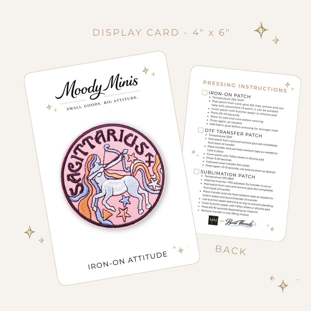 Retro Pastel Sagittarius Zodiac Embroidered Patch
