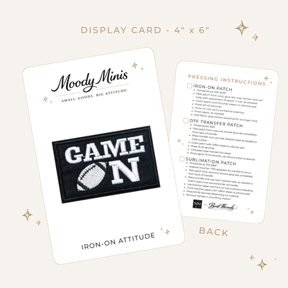 Game On B&W Embroidered Patch- RTS