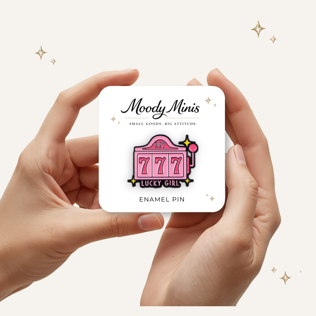 Lucky Girl Slot Machine Enamel Pin