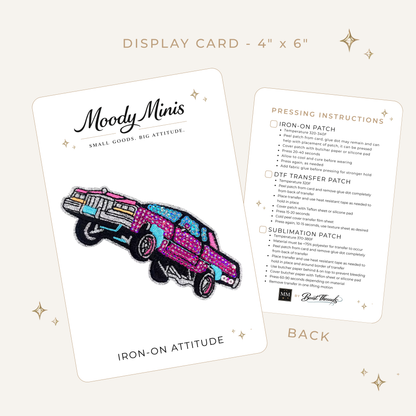 Lowrider Car 1 Sequin & Glitter Embroidered Patch