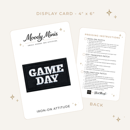 Game Day B&W Embroidered Patch- RTS