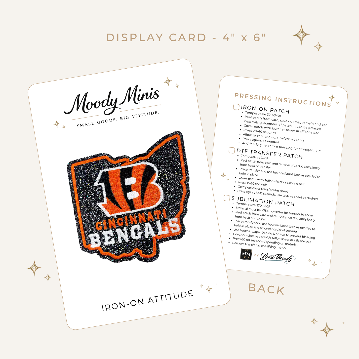 Cincinnati Bengals State Glitter Embroidered Patch