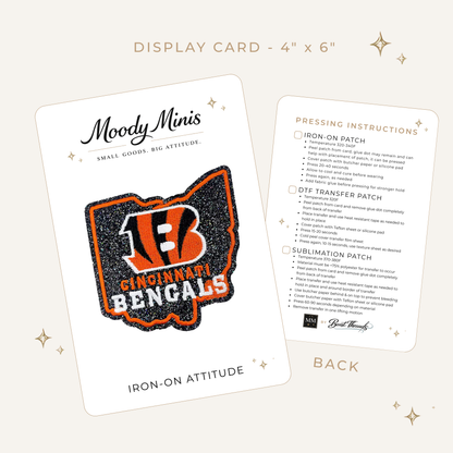 Cincinnati Bengals State Glitter Embroidered Patch