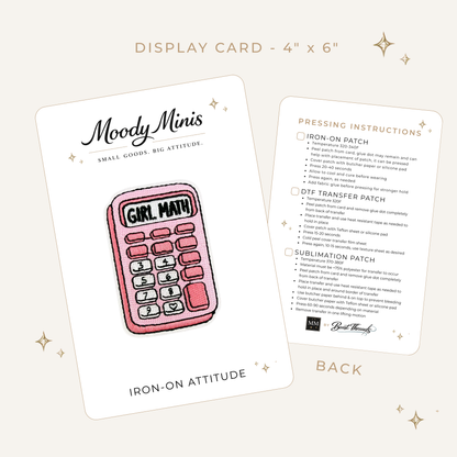 Girl Math Calculator Embroidered Patch