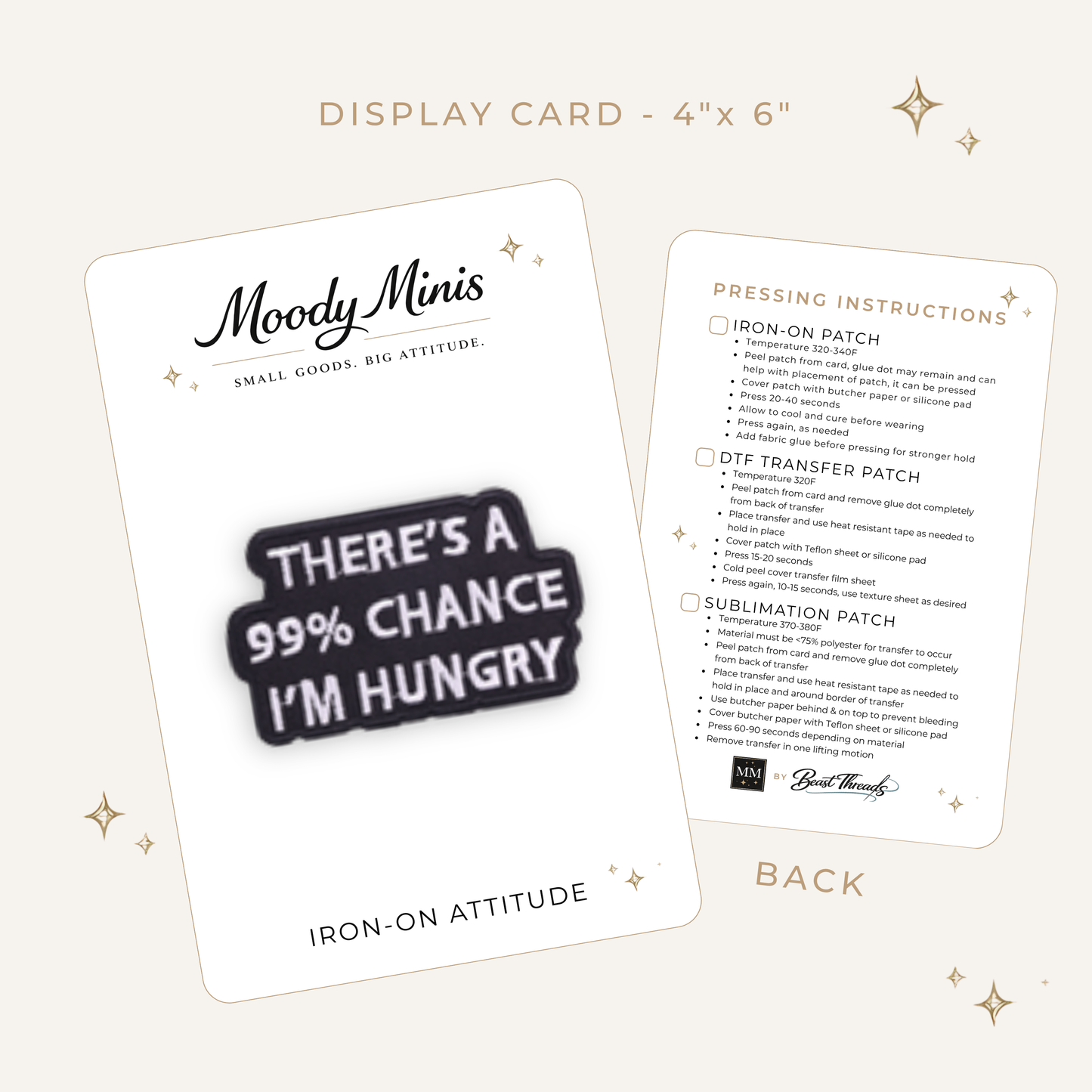 99% I'm Hungry Embroidered Patch- RTS