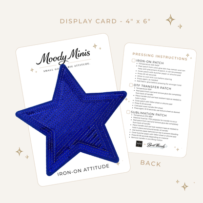 Blue Sequin Star 5.5" Embroidered Patch